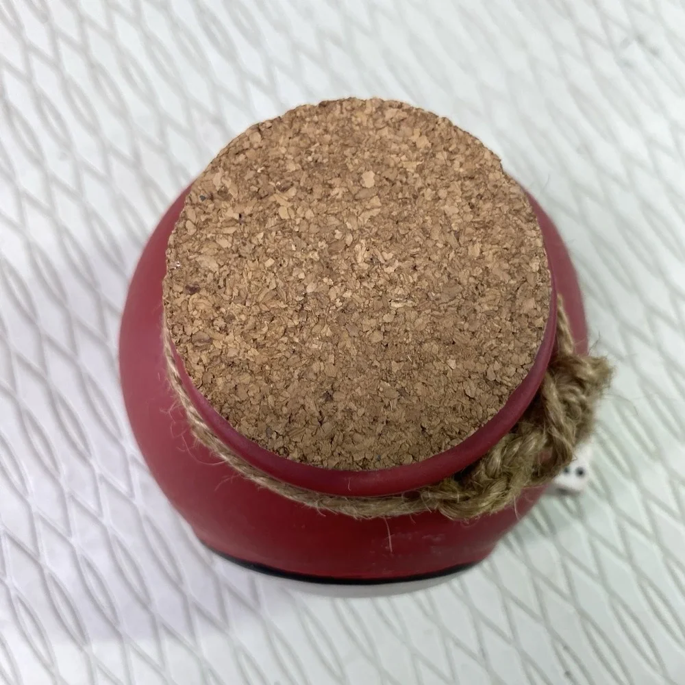 Bunco Red Ceramic Coin Collector Container.‎ 4x4.5x3